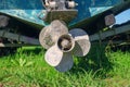 Boat engine propeller Royalty Free Stock Photo