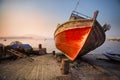 Old rusty boat in Koroni, Greece