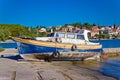 Old rusty boat on Ugljan island coast Royalty Free Stock Photo