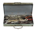 Old rusty box with tools