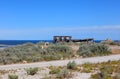 Old rusty broken building in Antelope island