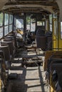 Old rusty broken bus yellow