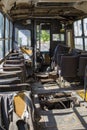 Old rusty broken bus yellow