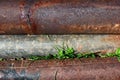 Old rusty broken pipes