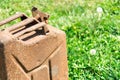 Old rusty canister. Place for your text. Royalty Free Stock Photo