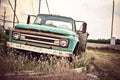 Old rusty car along historic US Route 66 Royalty Free Stock Photo