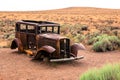 Old rusty car in american desert