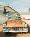 Old rusty car in Winslow, Arizona on Route 66 Royalty Free Stock Photo