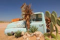 Old and rusty car wreck at the last gas station before the Namib desert. Solitaire, Namibia Royalty Free Stock Photo