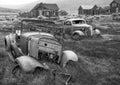 old rusty car wrecks in the abandoned western town of Bodie, USA Royalty Free Stock Photo