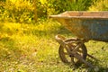 The old rusty cement cart, Cart mortar on nature.