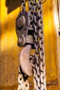 Old rusty chain with hook of a crane Royalty Free Stock Photo