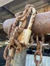 old rusty chain in industry site Royalty Free Stock Photo