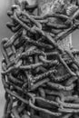 Old rusty chain photo in black and white