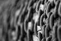 Old rusty chain in row close up shot on natural light Royalty Free Stock Photo