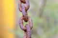 Old rusty chain with thick links . Royalty Free Stock Photo