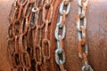 Old rusty chains Royalty Free Stock Photo