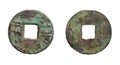 Old rusty chinese coin of Qin Dynasty