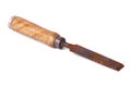 Old rusty chisel isolated on a white Royalty Free Stock Photo