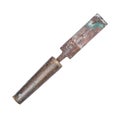 Old rusty chisel isolated