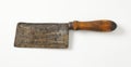 Old wood-handled meat cleaver Royalty Free Stock Photo