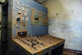 Old rusty control panel in old underground military bunker