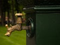 Old rusty copper or brass water tap