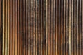 Old Rusty Corrugated Steel Wall with Strong Vertical Lines