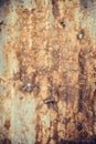 Old rusty corrugated tin zinc metal wall in vintage tone Royalty Free Stock Photo