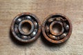 old rusty and damaged ball bearing . rusty ball bearing Royalty Free Stock Photo