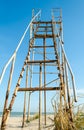 Old rusty destroyed stairway to Heaven