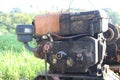 An old rusty diesel machine