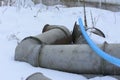 Old and rusty discarded ventilation in an abandoned Royalty Free Stock Photo