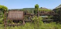 Old disused railway siding and carriages Royalty Free Stock Photo