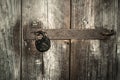 Old rusty door lock on a old gates, Royalty Free Stock Photo