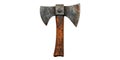 Old rusty double-headed axe isolated on transparent background