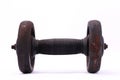 Old rusty dumbbell isolated on white background Royalty Free Stock Photo