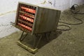 Old rusty electrical heating calorifier, heater