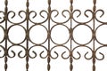 Old rusty fence made of metal grating Royalty Free Stock Photo