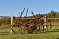 Old horse drawn field cultivator