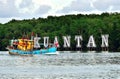 An old, rusty fishing trawler