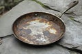 Rusty Frying Pan on Stone Surface Good Resolution Stock Photo Royalty Free Stock Photo