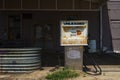 Old and rusty fuel pump in an abandoned gas station in the USA Royalty Free Stock Photo