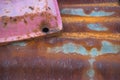 Old rusty galvanized iron sheets and dirty. Background Royalty Free Stock Photo