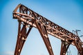 Old rusty gantry crane at abandoned construction site. Royalty Free Stock Photo