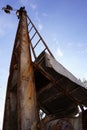 Old rusty gear abandoned industrial ship crane Royalty Free Stock Photo