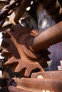 Old rusty gear abandoned industrial ship crane Royalty Free Stock Photo