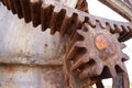 Old rusty gear abandoned industrial ship crane Royalty Free Stock Photo