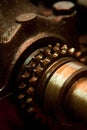 Old rusty gear engine wheels, close-up Royalty Free Stock Photo