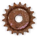 An old rusty gear on a white background. Royalty Free Stock Photo